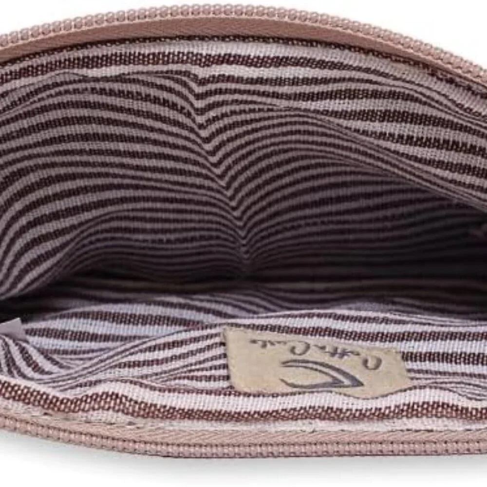 Wristlet Wallet Women Cotton Canvas Leather Strap 4.7x8 Functional Stylish